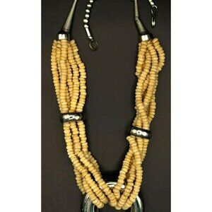 Vintage Silvertone Circle Beaded Necklace 1980s